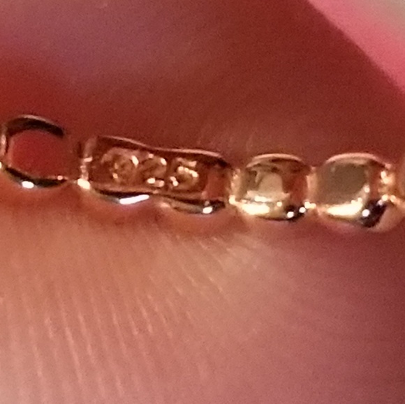 Rose Gold Color Beaded Sterling Silver w/CZ Stones - Picture 4 of 6